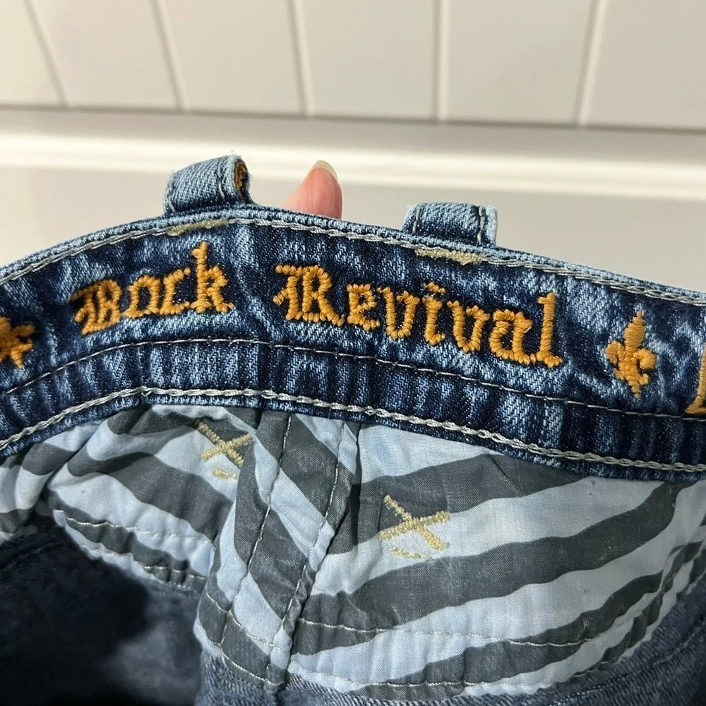 Men’s Rock Revival Jeans Acid wash look Evan straight 38